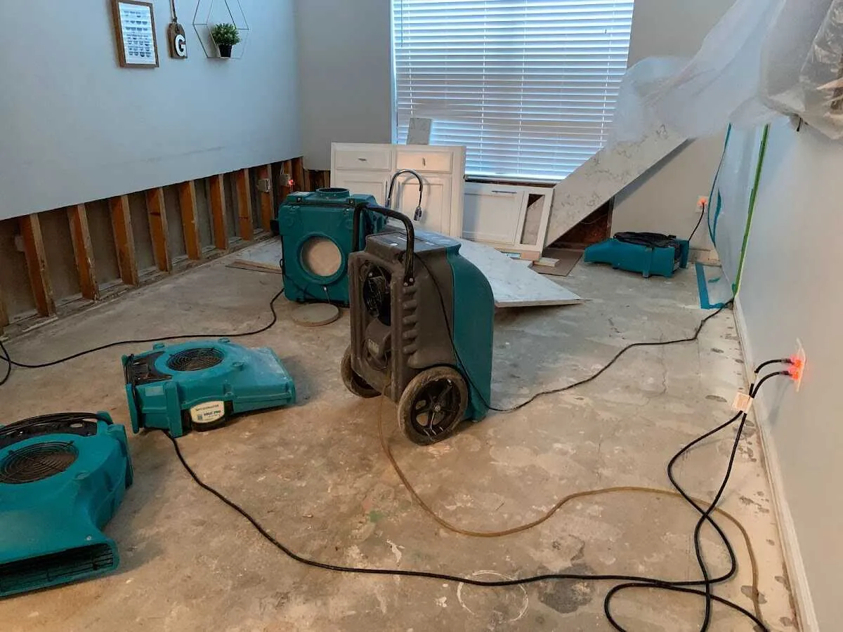Dehumidifier in flood-cut room for Water Extraction & Removal in Upper Saddle River