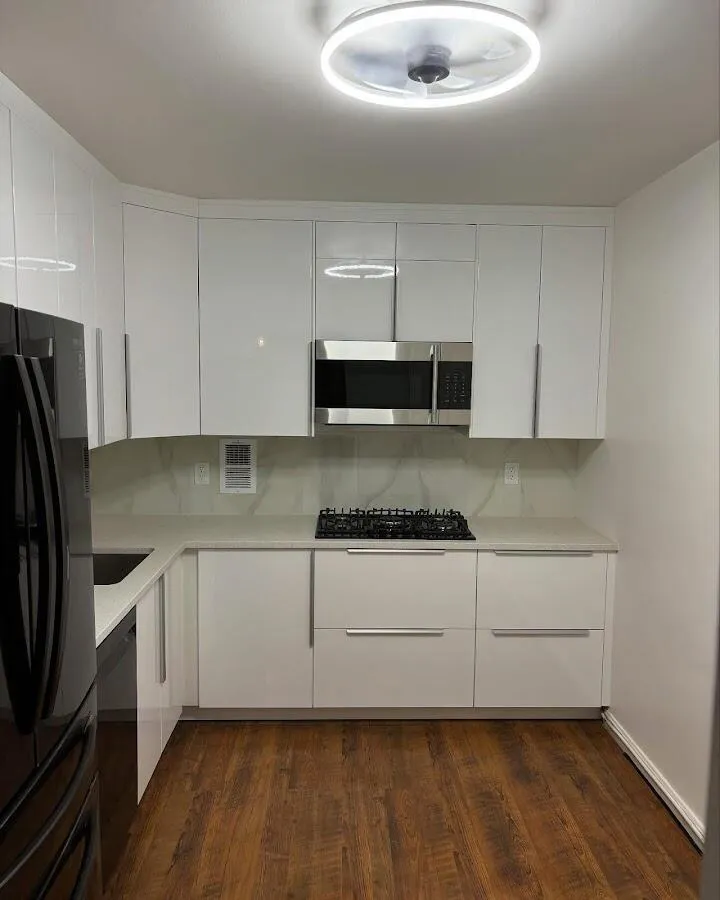 Renovated kitchen with quartz countertops in Upper Saddle River